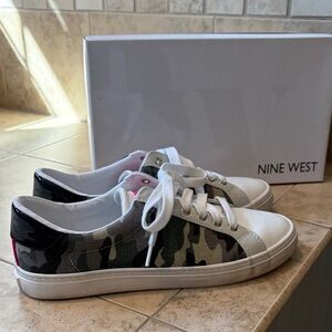 Nine West Black and White Camouflage Sneakers